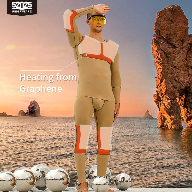 52025 Warm Premium Thermal Underwear – Graphene-Enhanced Warmth, Merino Wool Blend, Multi-Layer Insulation & Seamless Comfort