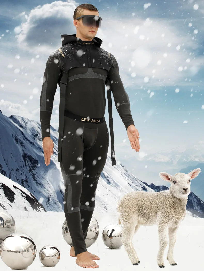 52025 Warm Premium Thermal Underwear – Graphene-Enhanced Warmth, Merino Wool Blend, Multi-Layer Insulation & Seamless Comfort