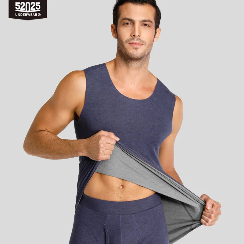 52025 Men's Premium Reversible Thermal Vest – Double-Sided Seamless Undershirt, Warm & Stylish Sleeveless Layer, Dual-Tone