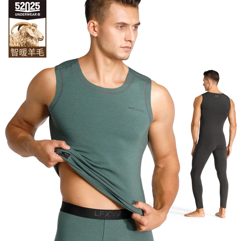 52025 Premium Thermal Vest with Merino Wool – Sleeveless, Seamless, Fleece-Lined, Soft Undershirt for Superior Warmth & Comfort