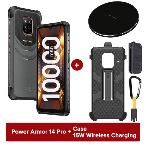 Power Armor 14 Pro Ulefone Rugged Phone 10000mAh Waterproof Smartphone Android 12 128GB 5G/2.4GWLAN WirelessCharging NFC Globa 10000mAh Add UF005 Case China