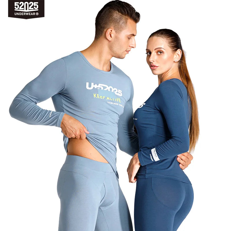52025 Men's & Women's Athletic Thermal Underwear – Push-Up Design, Breathable Cotton Modal, Sporty Fit, Body-Shaping Long Johns