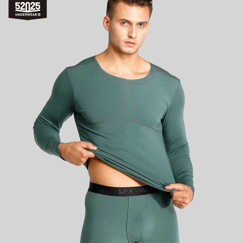 52025 Premium Warm Thermal Underwear with Merino Wool - Soft, Fleece-Lined Base Layer for Keeping You Cozy in Cold Weather