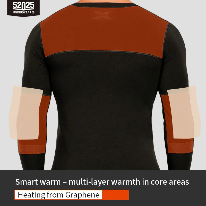 52025 Warm Premium Thermal Underwear – Graphene-Enhanced Warmth, Merino Wool Blend, Multi-Layer Insulation & Seamless Comfort