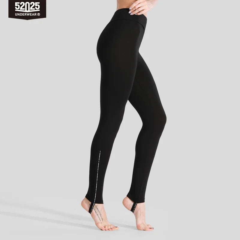 52025 Women's Cotton Modal Stirrup Leggings – V-Waist Design, Body-Contouring Fit, Everyday Comfort and Activewear Style