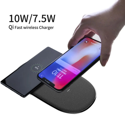 NILLKIN 2 in 1 Qi Fast Wireless Charger for iPhone X XS Max /XS/8/8 Plus For Samsung Galaxy S8/Note 8/S9 wireless charging pad Black CHINA