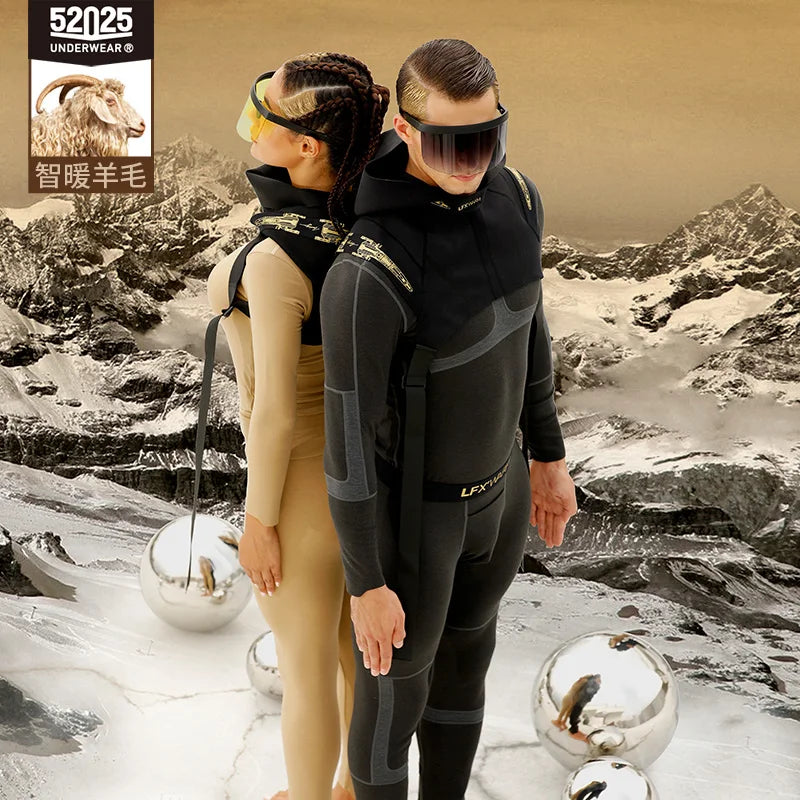 52025 Warm Premium Thermal Underwear – Graphene-Enhanced Warmth, Merino Wool Blend, Multi-Layer Insulation & Seamless Comfort