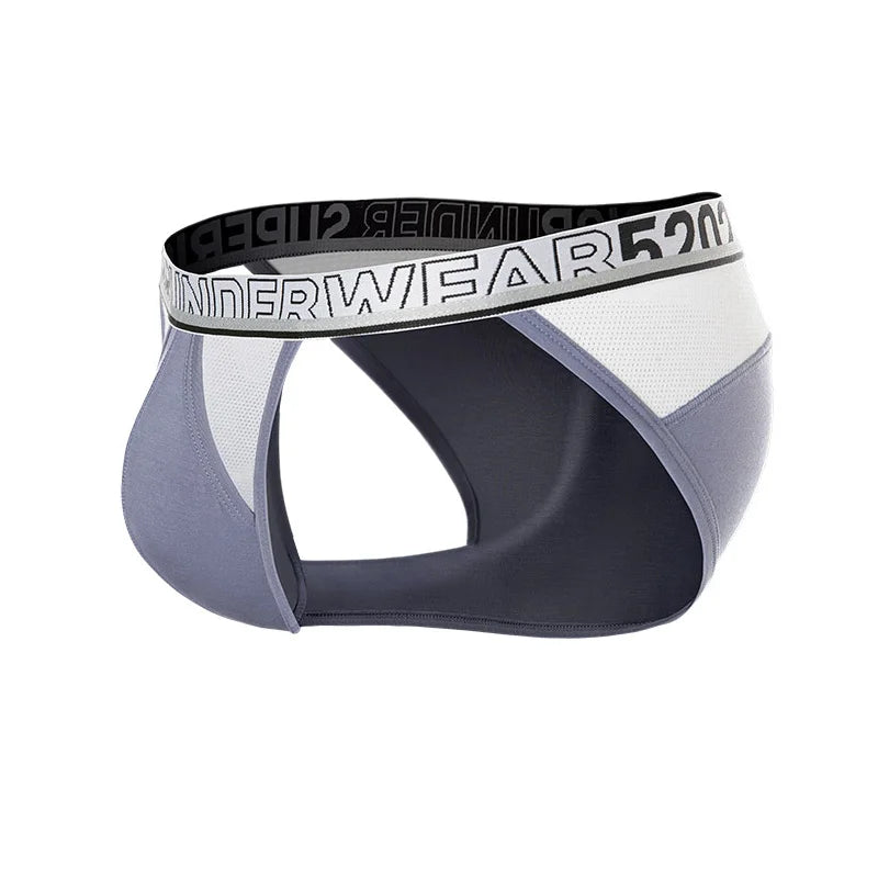 52025 Men's Premium Modal High-Cut Briefs – Breathable Silk-Mesh Pouch, Double Side Fly and Ventilated All-Day Comfort