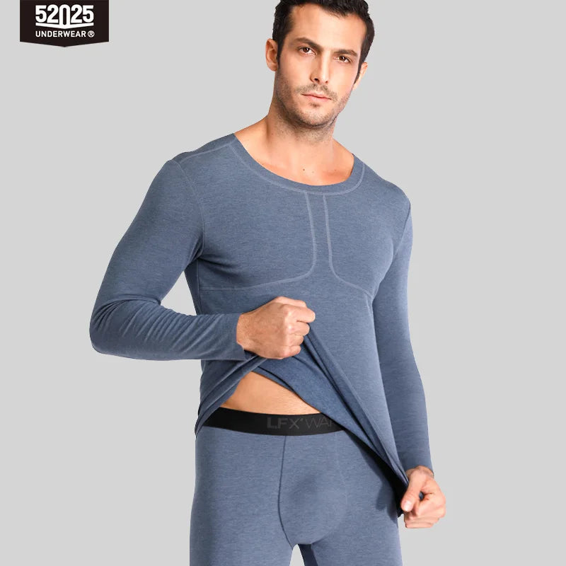 52025 Premium Warm Thermal Underwear with Merino Wool - Soft, Fleece-Lined Base Layer for Keeping You Cozy in Cold Weather
