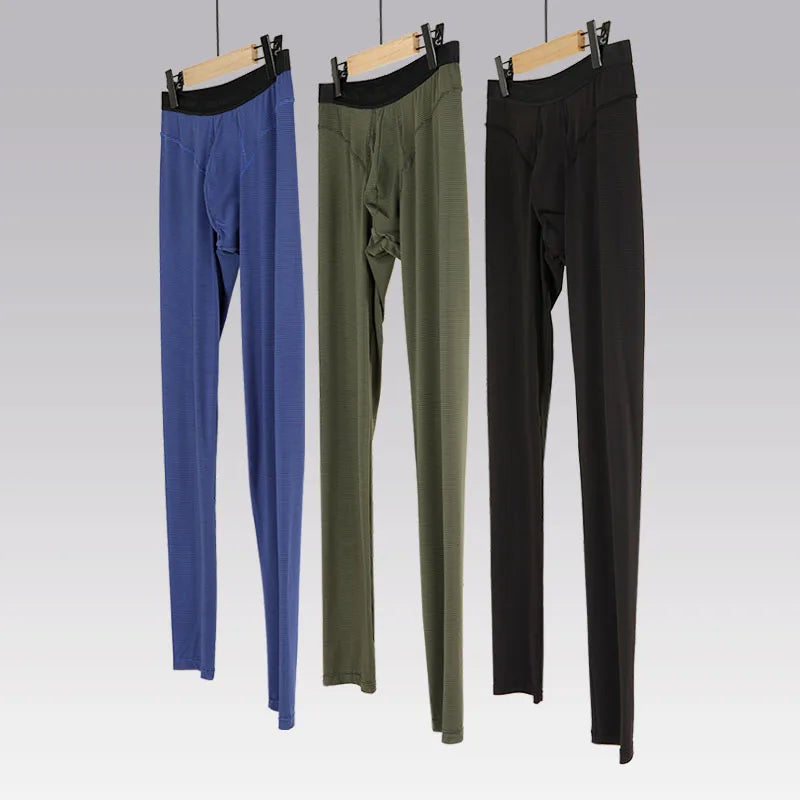 52025 Men's Performance Leggings – Lightweight Quick-Dry Athletic Tights with Hidden Stripe Texture and Body-Sculpting Fit
