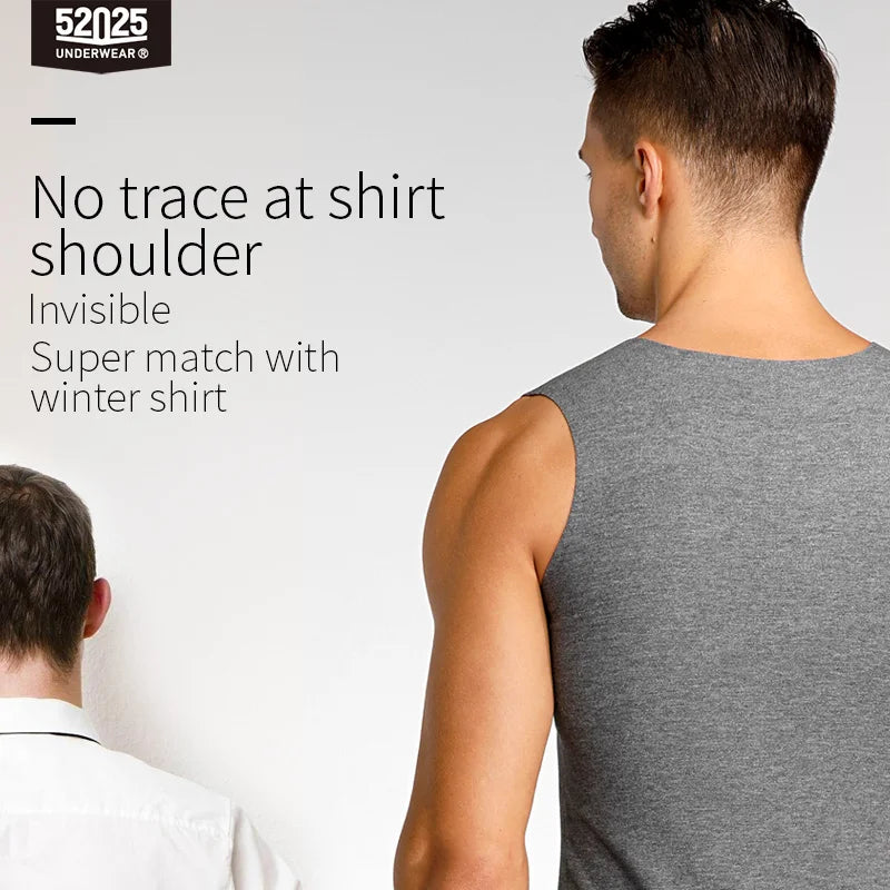 52025 Men's Premium Reversible Thermal Vest – Double-Sided Seamless Undershirt, Warm & Stylish Sleeveless Layer, Dual-Tone