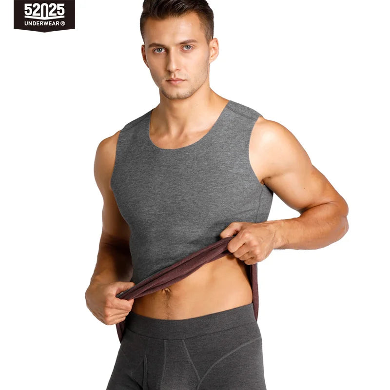 52025 Men's Premium Reversible Thermal Vest – Double-Sided Seamless Undershirt, Warm & Stylish Sleeveless Layer, Dual-Tone