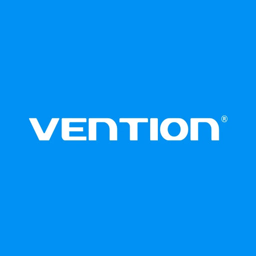 Vention logo on a blue background