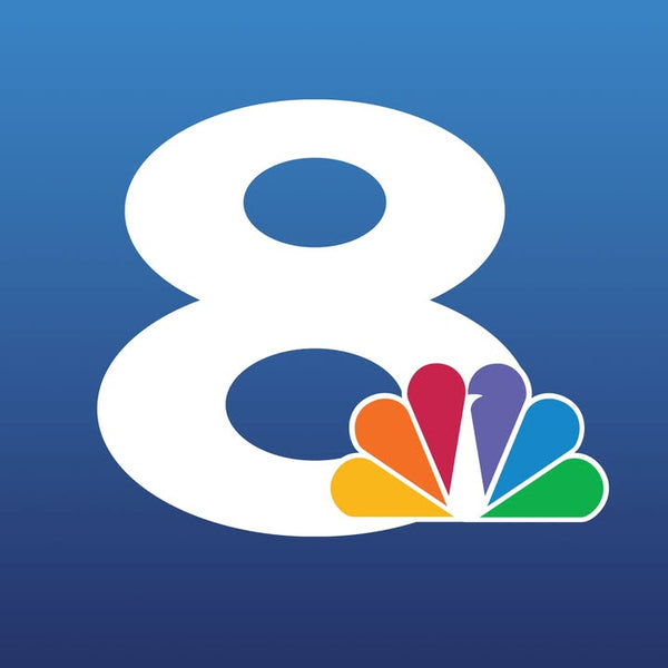 Number 8 with NBC logo on a blue background