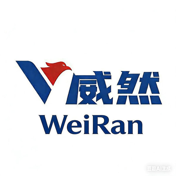 Logo of Wei Ran with a red and blue design on a white background