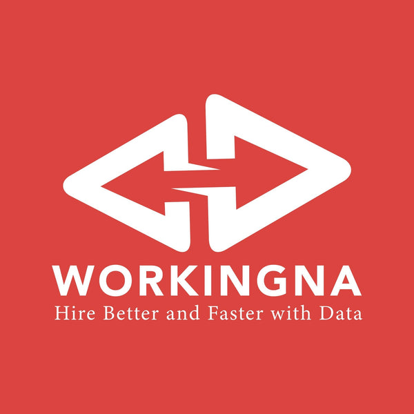 White logo and text on a red background for WORKINGNA.
