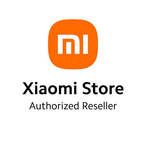 Xiaomi Store Authorized Reseller logo with orange square and white 'mi' logo on a white background