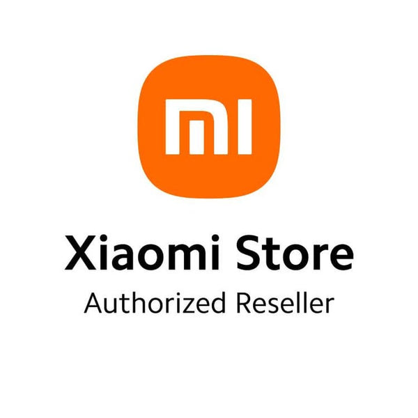 Xiaomi Store Authorized Reseller logo with orange square and white 'mi' logo on a white background
