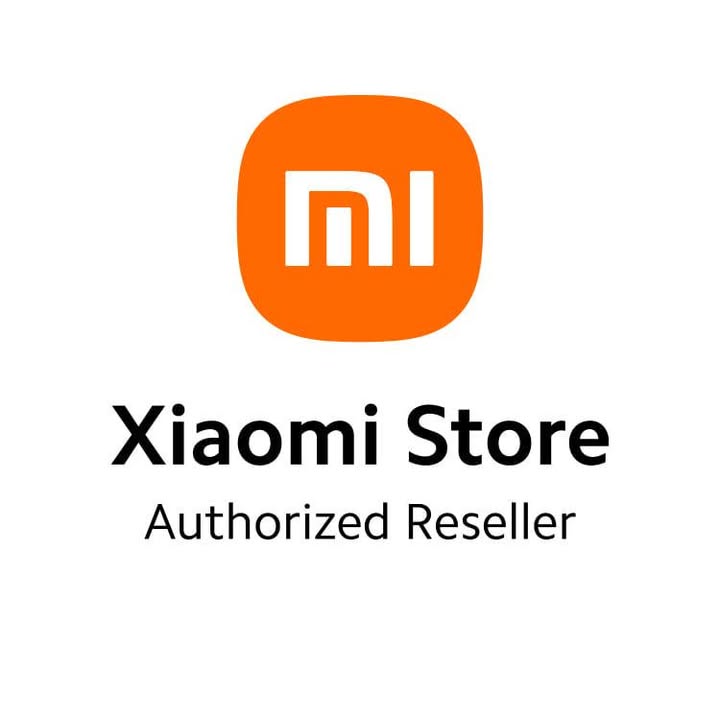 Xiaomi Store Authorized Reseller logo with orange square and white 'mi' logo on a white background