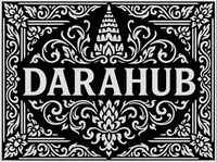 Decorative logo with 'DARAHUB' text surrounded by intricate black and white patterns.