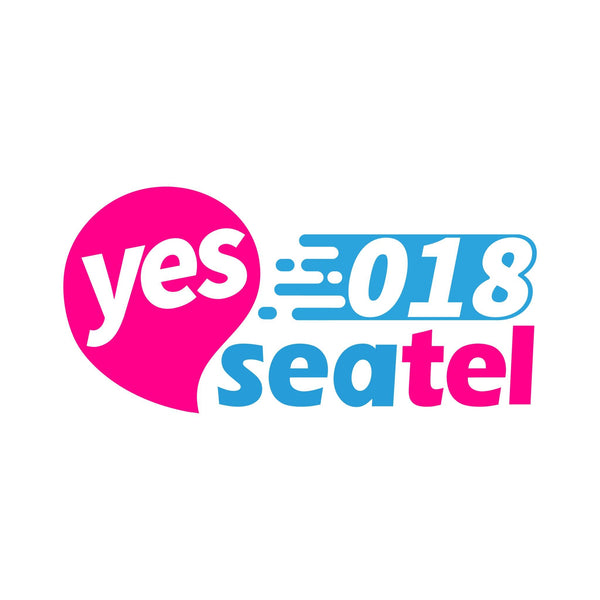 Logo with 'yes 018 seatel' text on a white background