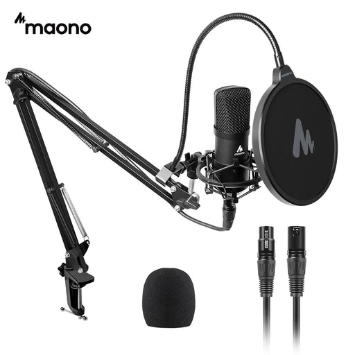 Maono XLR Condenser Microphone Professional Studio Cardioid Mikrofon Kit Podcast Streaming Mic for Broadcast YouTube Recording