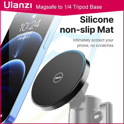 Ulanzi R101 Magsafe to 1/4 Tripod Base Mount Universal for iPhone 12 13 Mini/ Pro/ Pro Max Phone Holder Clamp Clip