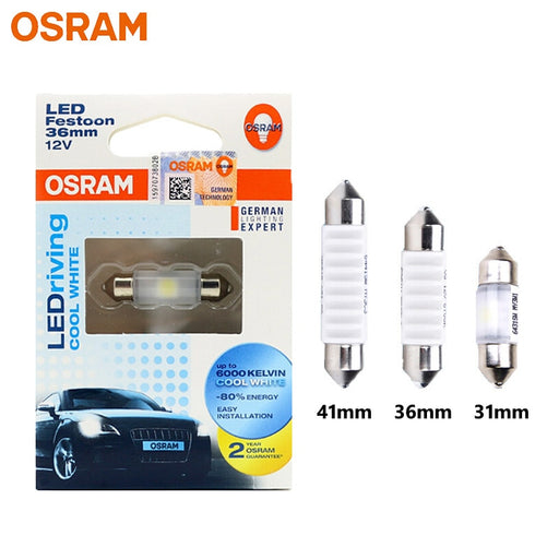 OSRAM LED Festoon 31mm 36mm 41mm C5W LEDriving Standard 6000K Cool White LED Interior Light Reading Lamp Plate Bulb (1pc)