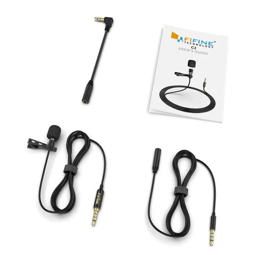 FIFINE Lavalier Lapel Microphone for Cell Phone DSLR Camera,External Headset Mic for Vlogging Video/Interview/ Podcast Lavalier Mic CHINA
