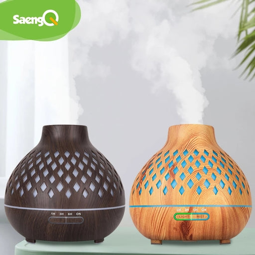 saengQ Electric Aroma Diffuser Air Humidifier Essential oil diffuser Ultrasonic Remote Control Cool Mist Fogger LED Lamp