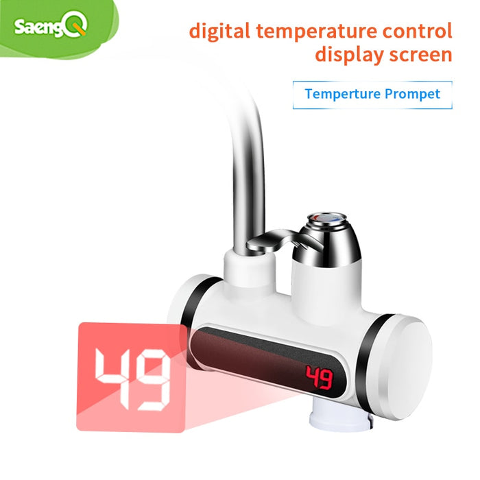 saengQ Electric Faucet Water Heater Temperature Display Instant Hot Water heaters Kitchen Tankless water heating