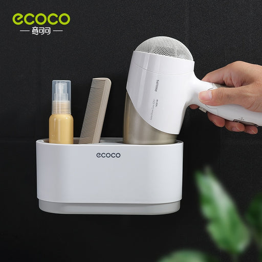 ECOCO Hair Dryer Holder Storage Box Curling Iron Shelf For Bathroom Organizer Storage Rack Bathroom Accessories Set Home