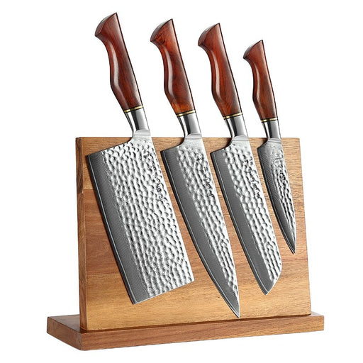 HEZHEN 4-5PC Kitchen Knife Set 73-Layer Powder Damascus Steel 14Cr14MoV Chef Santoku Cleaver Utility Knives Magnetic Holder 4pc knife holder China