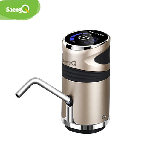 saengQ Automatic Electric Water Pump USB Charging Button Dispenser Gallon Bottle Drinking Switch For Water Pumping Device Golden China