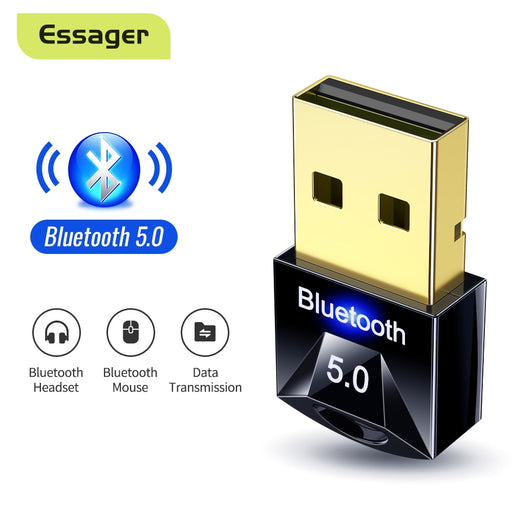 Essager Wireless USB Bluetooth-Compatible 5.0 Dongle Adapter For Computer PC Keyboard Mouse Adapter Audio Receiver Transmitter