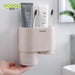 ECOCO Wall-mount Toothbrush Holder Tooth Cup Toothpaste Toothbrush Rack Bathroom Accessories Mouthwash Cup Set for Couples
