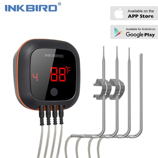 INKBIRD IBT-4XS Digital Wireless Bluetooth Cooking Oven BBQ Grilling Thermometer With Two/Four Probe and USB rechargable battery
