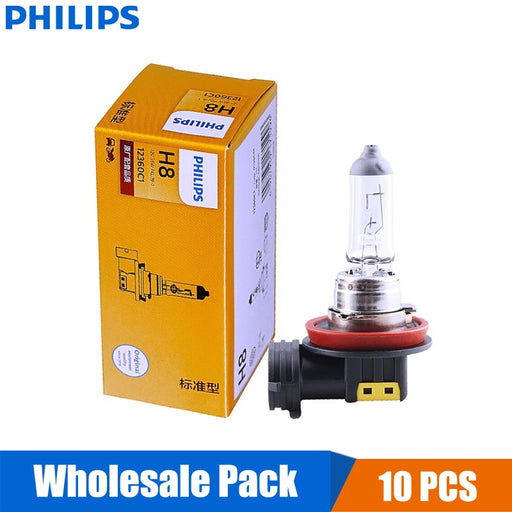 10PCS Philips Vision H8 12V 35W PGJ19-1 12360C1 +30% Brighter Original Light Car Fog Lamps OEM Auto Head Bulbs Wholesale Pack Default Title
