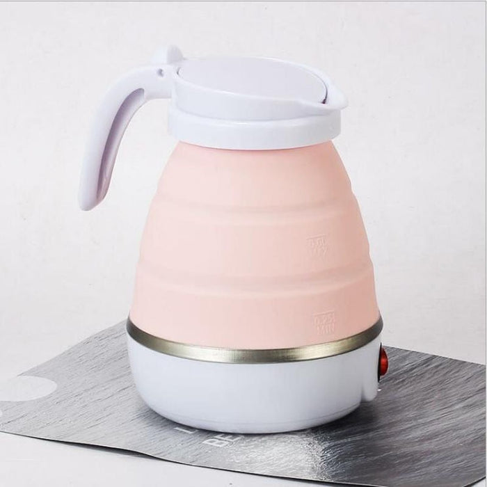 saengQ Travel Household Folding Kettle Silicone304 Stainless Steel Portable Kettle Compression Foldable Leakproof 600ml pink-600ml China