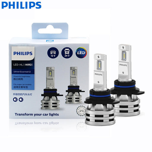 Philips LED 9012 H1R2 Ultinon Essential LED Gen2 24W LED G2 6500K Cool White Lamps Auto Headlight Bulbs 11012UE2X2, 2pcs Default Title
