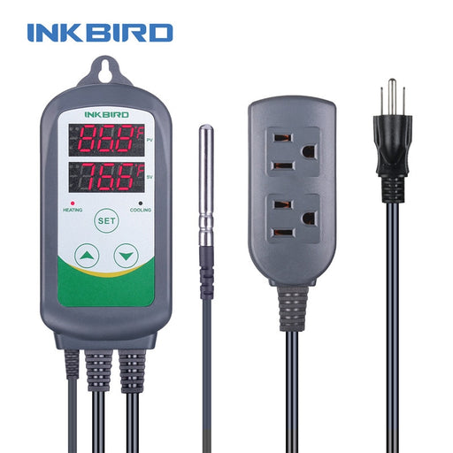 INKBIRD ITC-308 Heating and Cooling Dual Relay Temperature Controller, Carboy, Fermenter, Greenhouse Terrarium Temp. Control China US socket