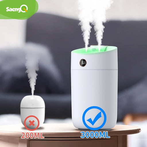 saengQ Electric Humidifier Air Diffuser Aroma Diffuser USB Office Mist Maker Fogger Essential Oil Diffuser With Lamp For Home
