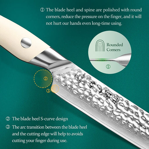 HEZHEN 10 Inch Carving Knife Damascus Steel Kitchen Knife Cooking Cutlery 2022 New Design Kitchen Tools