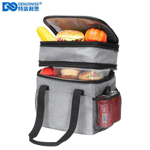 DENUONISS Foldable Insulated Cooler Bag With Shoulder Strap Large Size Refrigerator Bag 100% Leakproof Vacation Beach Beer Bag