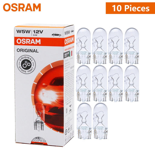 OSRAM Original T10 W5W Car Interior Light Standard Turn Signal Lamp OEM Auto Bulb 12V 5W W2.1x9.5d 2825 Wholesale 10 pieces Default Title