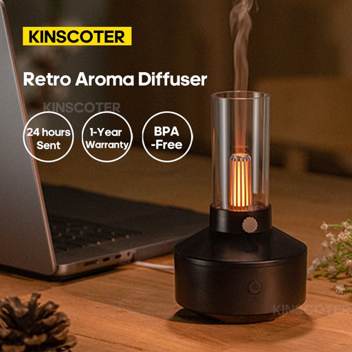 USB Portable Filament Air Humidifier Scented Plant Essential Oil Aroma Diffuser LED Night Light Waterless Smart Shutoff