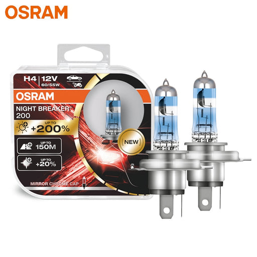 OSRAM Night Breaker 200 H4 9003 Car Halogen Headlight +200% More Brightness Original Lamp 12V 60/55W Made In Germany 64193NB200 Default Title