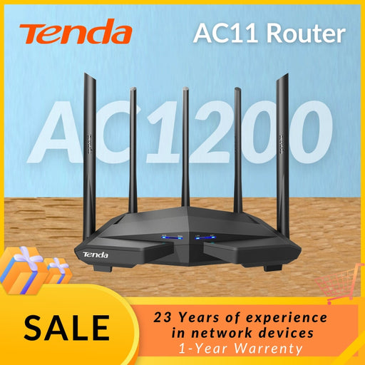 Tenda Wireless Router AC1200 2.4G 5Ghz range extender 5*6dBi External Antennas Wifi signal amplifer Wider Coverage Up to 120m²