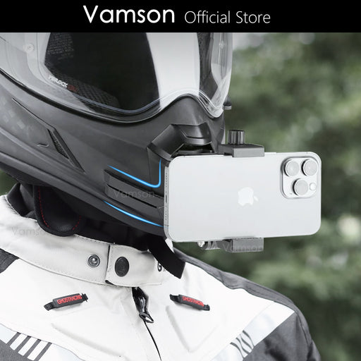Vamson for Go Pro Accessories Motorcycle Helmet Chin Mount Curved Mount for Insta360 X3 One X2 GoPro Hero 10 9 8 7 6 Accessories