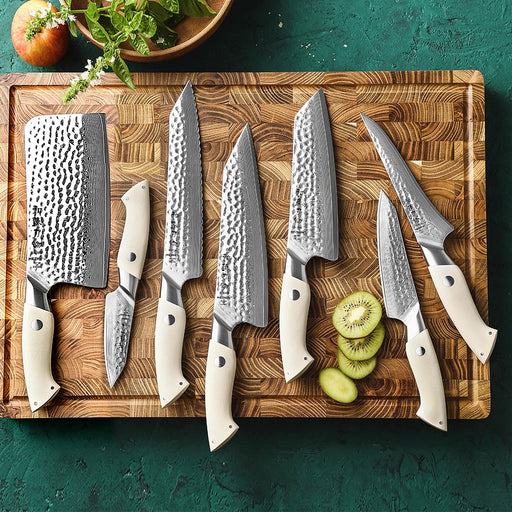 HEZHEN 7PC Knife Set Chef Knife 67 Layers Damascus Steel Kitchen Santoku Knives Cooking Tools Cutlery Default Title